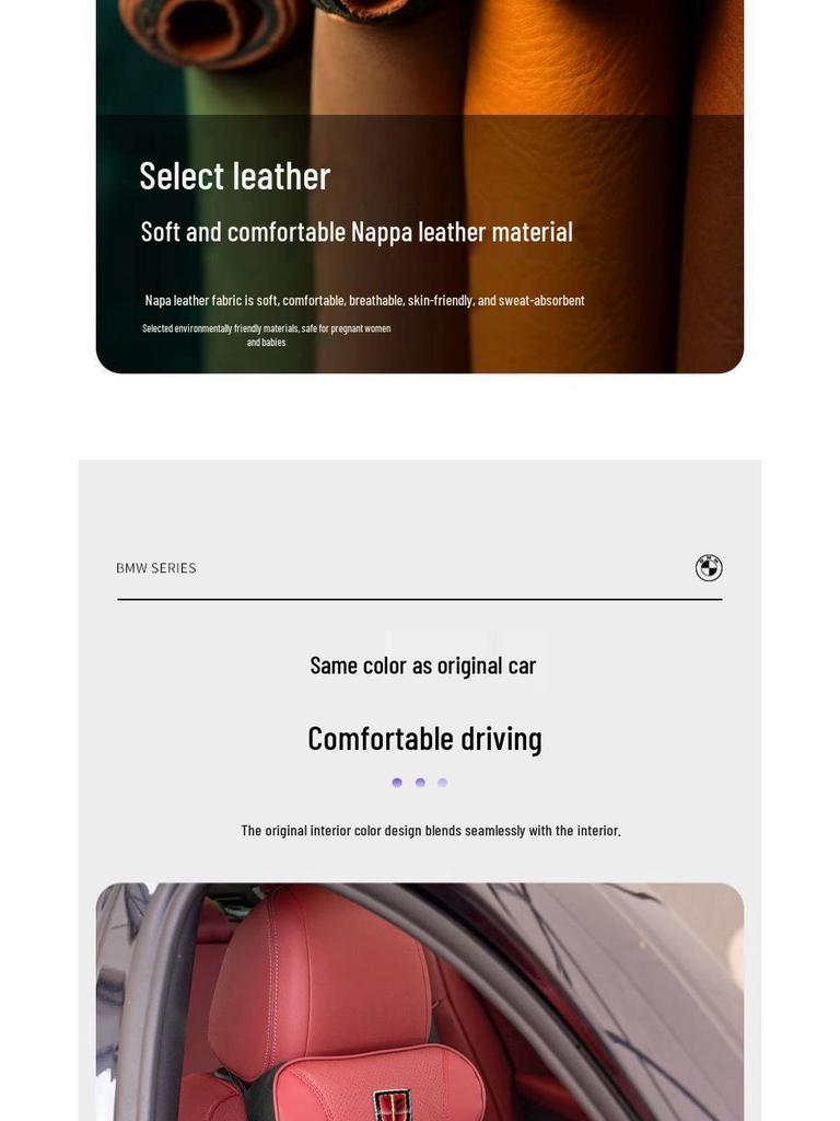 Compatible with Hongqi HS5/H5/HS7/H7/H9 headrest and neck pillows, automotive memory foam lumbar support for car interiors.