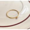 Very Fine and Shiny Embroidered Line Ring, Fine Diamond, 18K Gold Plated Ring, INS Fashionable Personality Simple Index Finger Ring