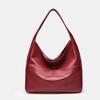 New large-capacity simple women's bag soft leather versatile niche commuter tote bag college student shoulder bag oblique bag