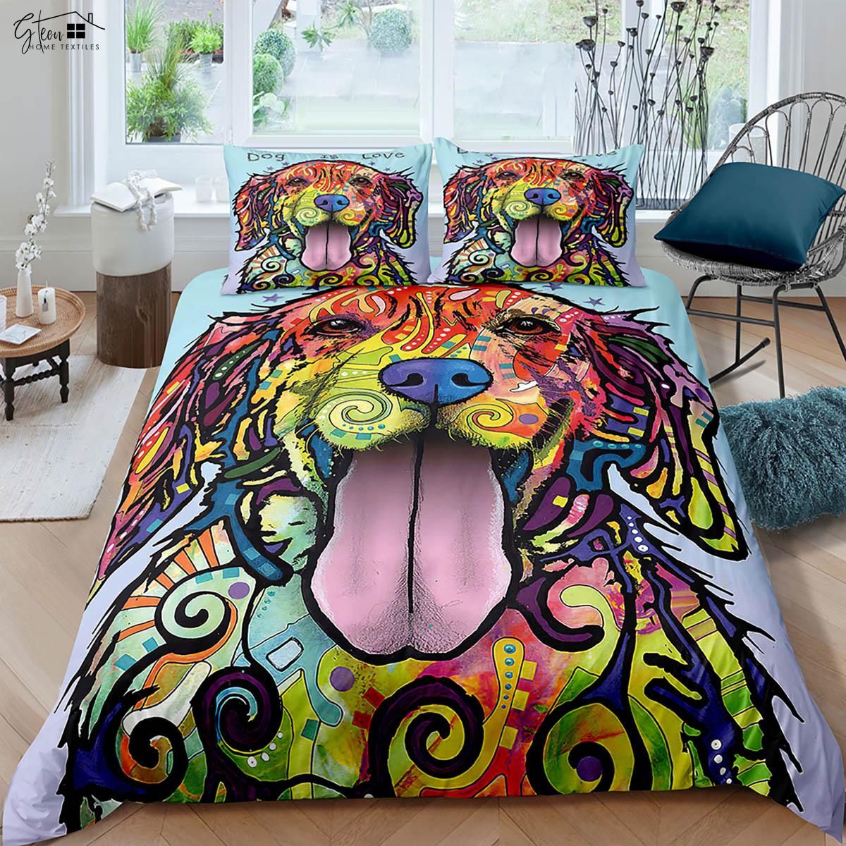 

Cartoon Animal Quilt Cover Dog Printed Duvet Cover 100% Polyester Bedding Single Bed Kids Gift Various Sizes EU 135x200cm 2PCS