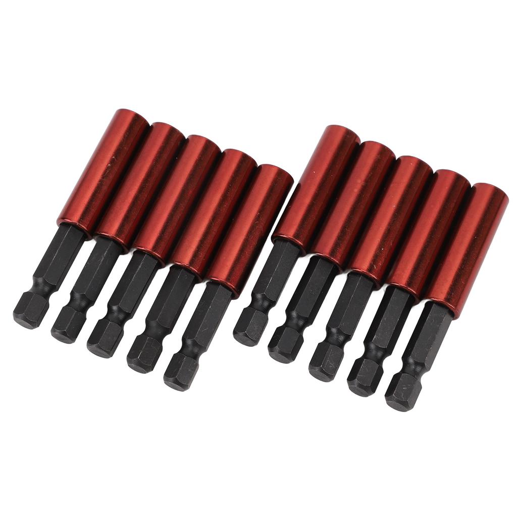 10 Stück Lange Schraubendreherbits Magnetische Stecknuss Bohrerhalter Set 1/4 Zoll Sechskant Verlängerungsstange