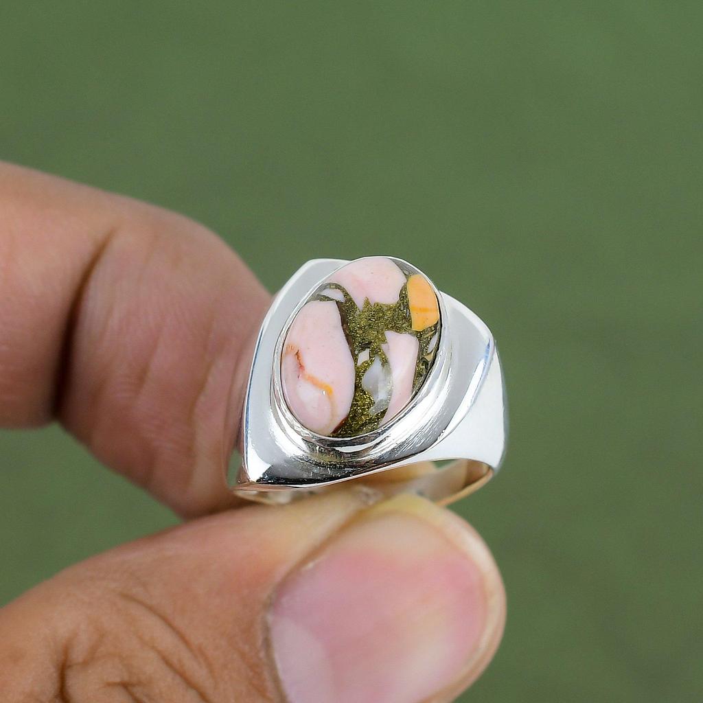 Kupferrosa Opal Ring 925 Sterling Silber Ring Geburtsstein Schmuck Echter Edelsteinring Handgefertigter Designerring Für Geschenke In Ringgröße Erhältlich