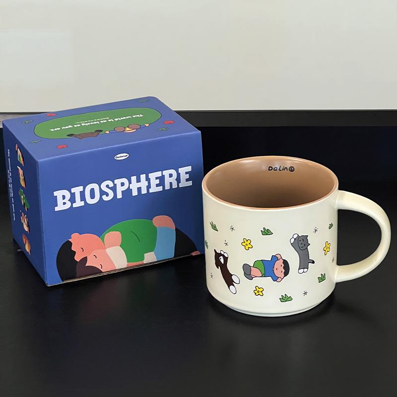 Sean Chubby Cup Ceramic Mug Creative Mug Cartoon Couple Water Cup Coffee Mug Gift Ceramic Mug 410ml