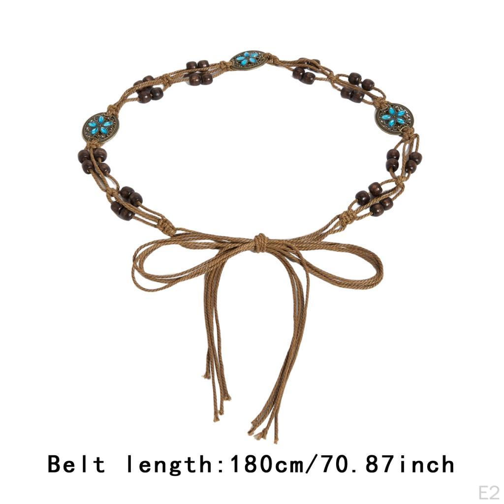 Boho Belt Elegant Wooden Beads Women Waistband for Shirts Anniversaries Weddings