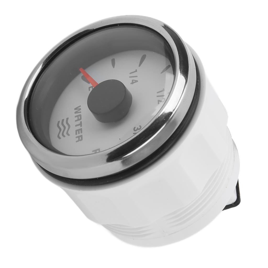 Medidor de Nível de Água 52mm 0‑190 Ohm 7 Cores Retroiluminação Ponteiro IP67 à Prova d'Água Medidor de Tanque de Líquido para Carro Barcos 9‑32V Branco