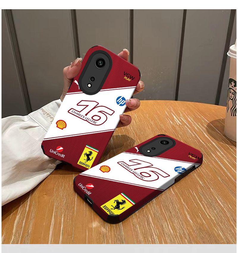 Silicone Car Phone Case for Ferrari Charles Leclerc 16 Lewis Hamilton 44 Racing For IPhone 15 14 16 13 12 11 Pro Max Plus XS X