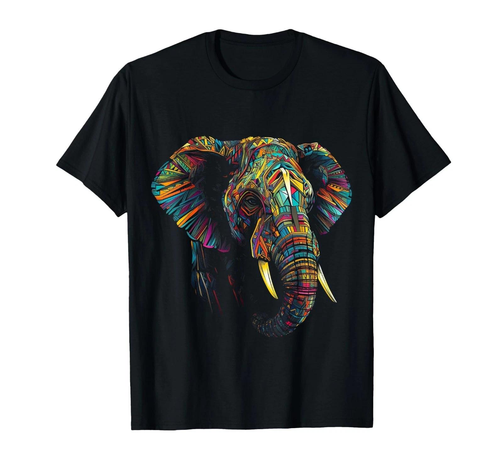 

Elephant Animal Colourful Zoo Art Elephant T-Shirt S