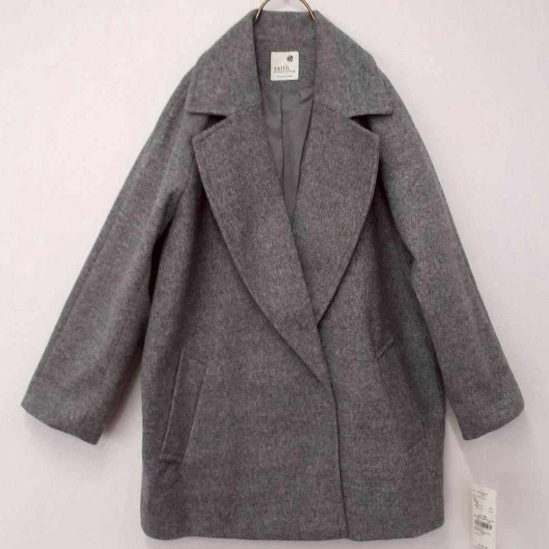 [Extremely good condition] earth music&ecology coat gray F