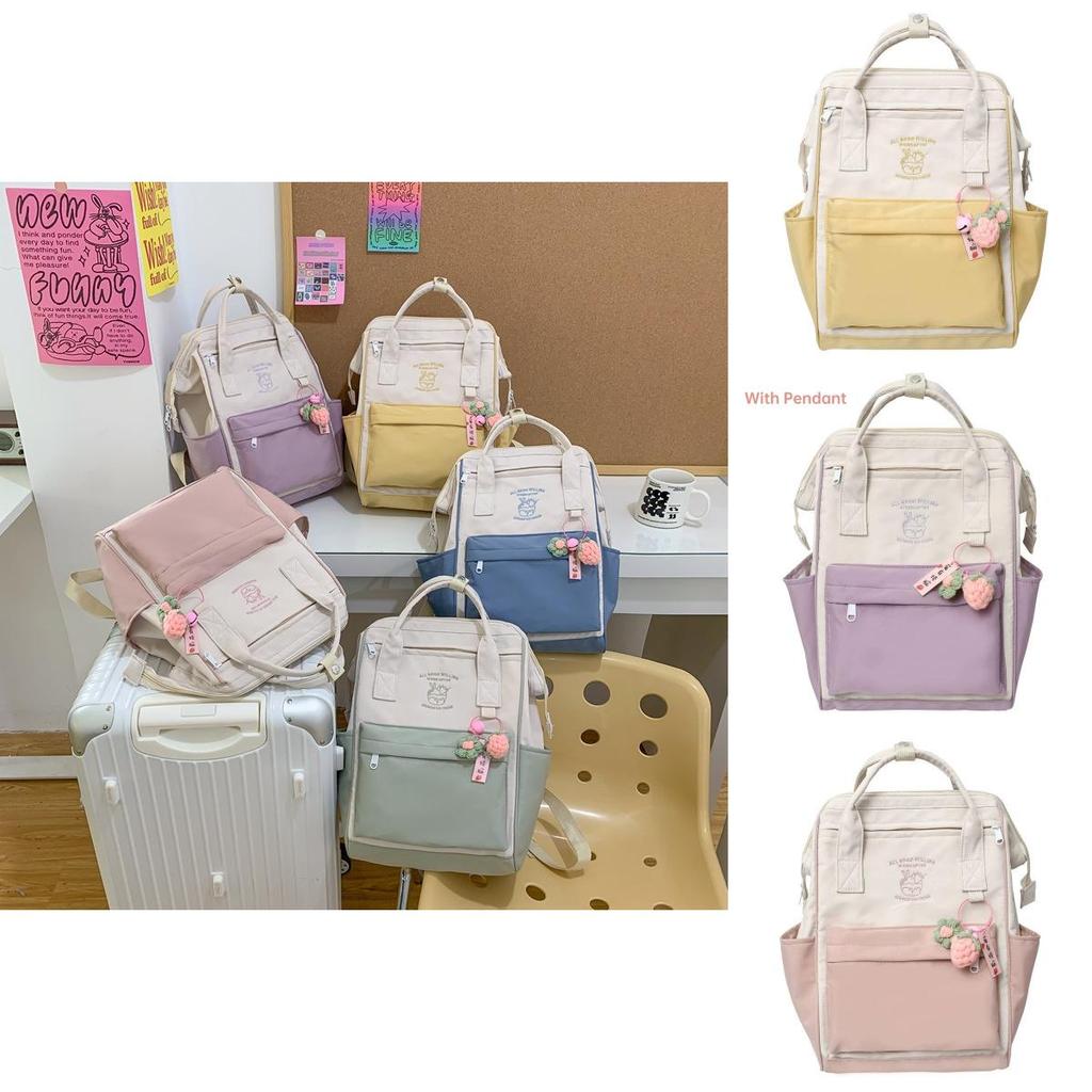 Lightweight Nylon Backpack For Girls Street Style Trendy Waterproof School Bag