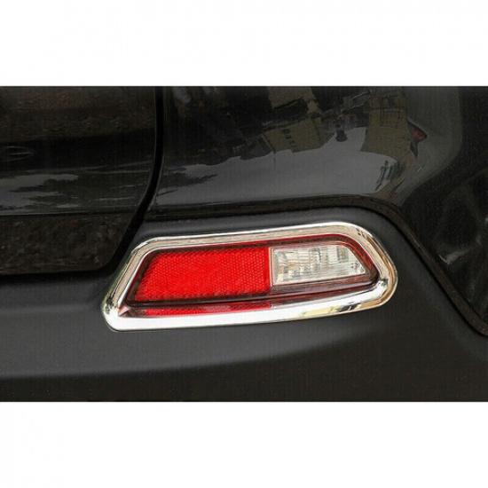 For Jeep Cherokee - Chrome Rear Fog Light Lamp Frame Decor Cover Trim