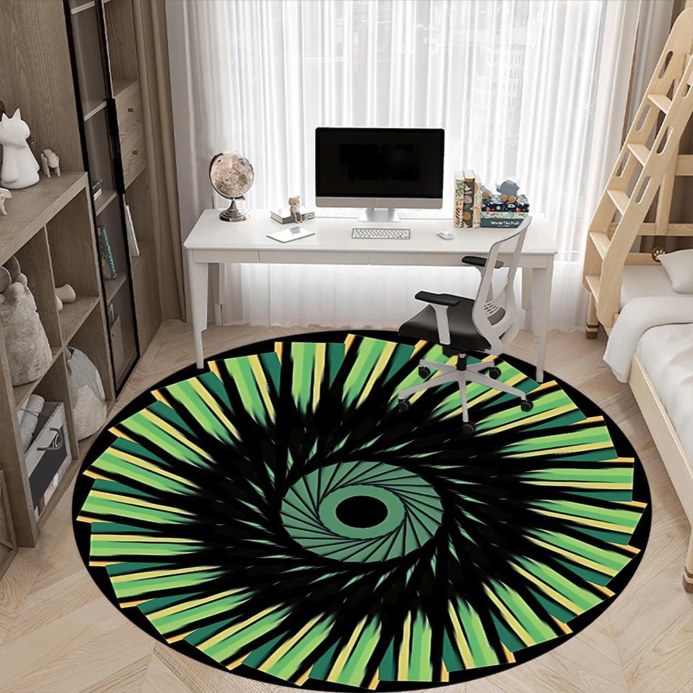 1pc Abstract Pattern Carpet, Round Non Slip Durable Large Size Office Carpet, Suitable for Office