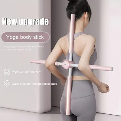 Yoga Body Stick Rückenstreckstange - Körperformende Stange mit drehbarer Schnalle, Edelstahl- und Schaumstoffmaterial, Haltungskorrektor, Haltungskorrektur