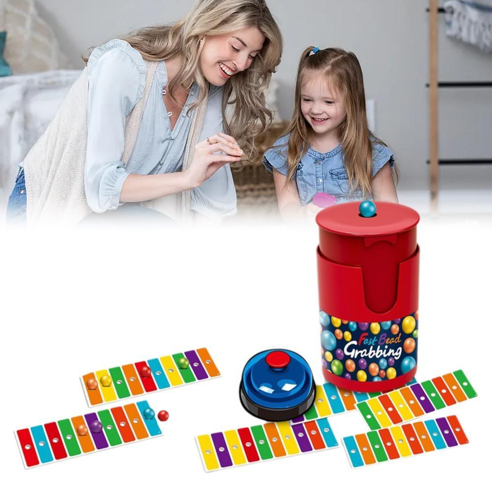 Match Color Line Bingo Board Games For Adult Kids Reaction Training Toys Fun Fast Bead Grabbing Two-player Game with Bells