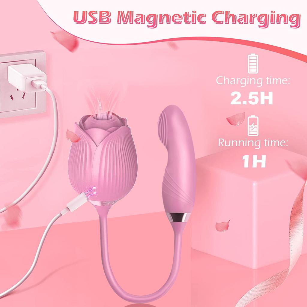 Clitoris Sucker Vibrator for Women Nipples Clit Stimulator Finger Wiggle G-Spot Masturbator Female Sex Toy