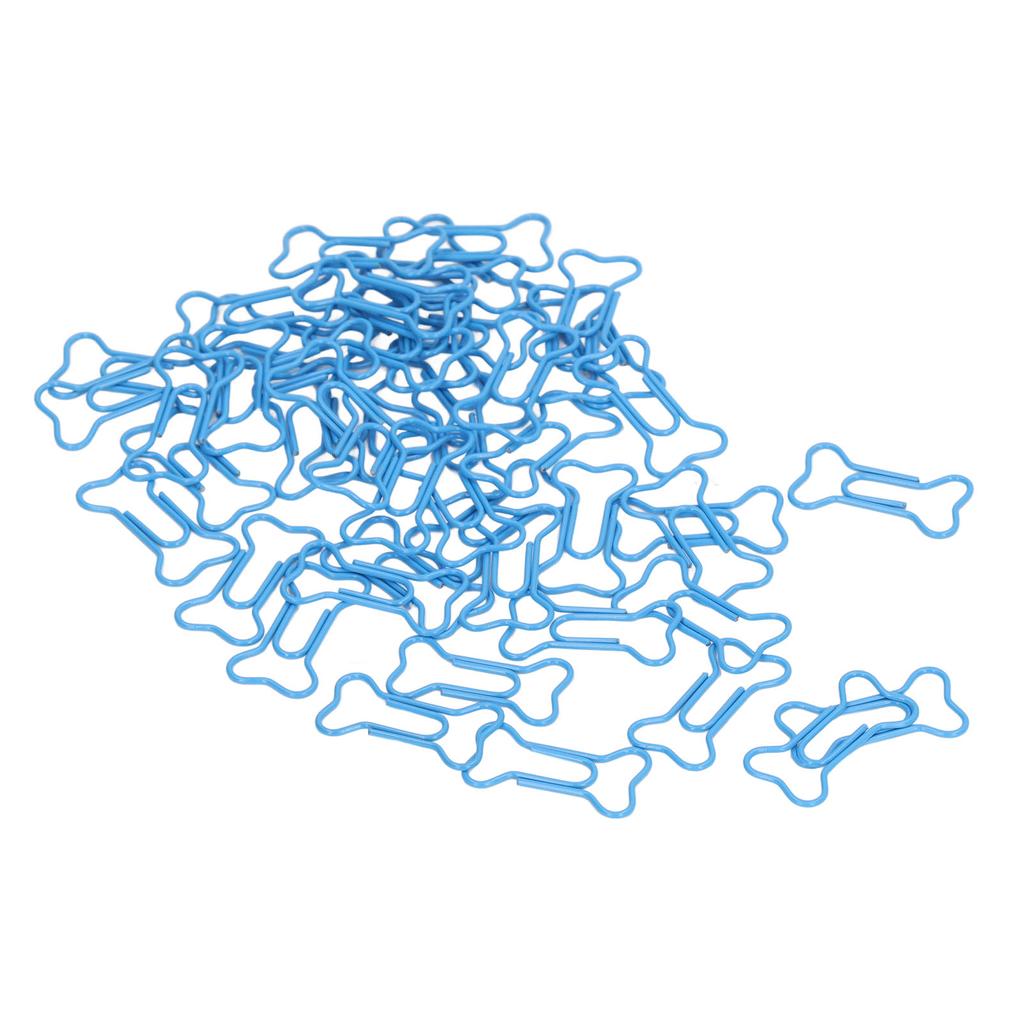 50pcs Bone Shaped Paper Clips Beautiful Color Slip Resistance Portable Office Paper Clips Bone Paperclips for Daily Use