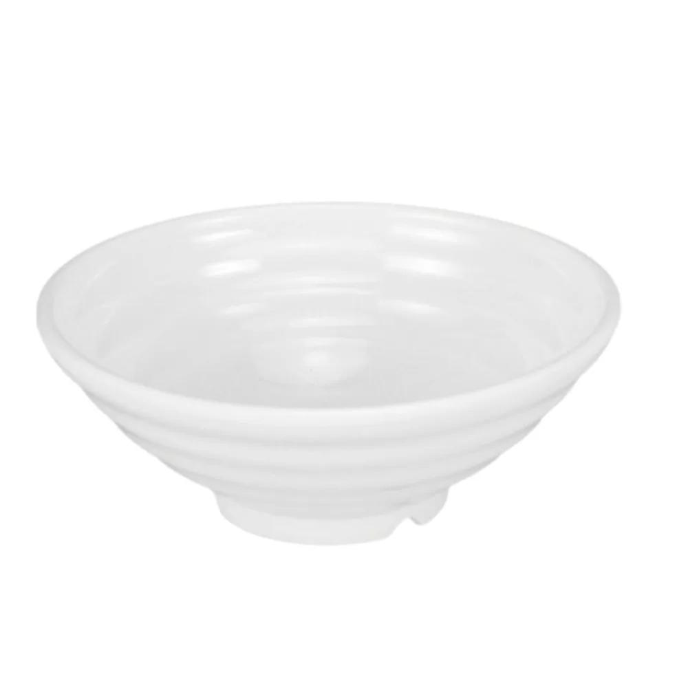 Household Melamine Ramen Bowl Ring Striped Pattern Red and Black Fruit Salad Bowl Heat Safe Japanese Style Soup Bowl Restaurant