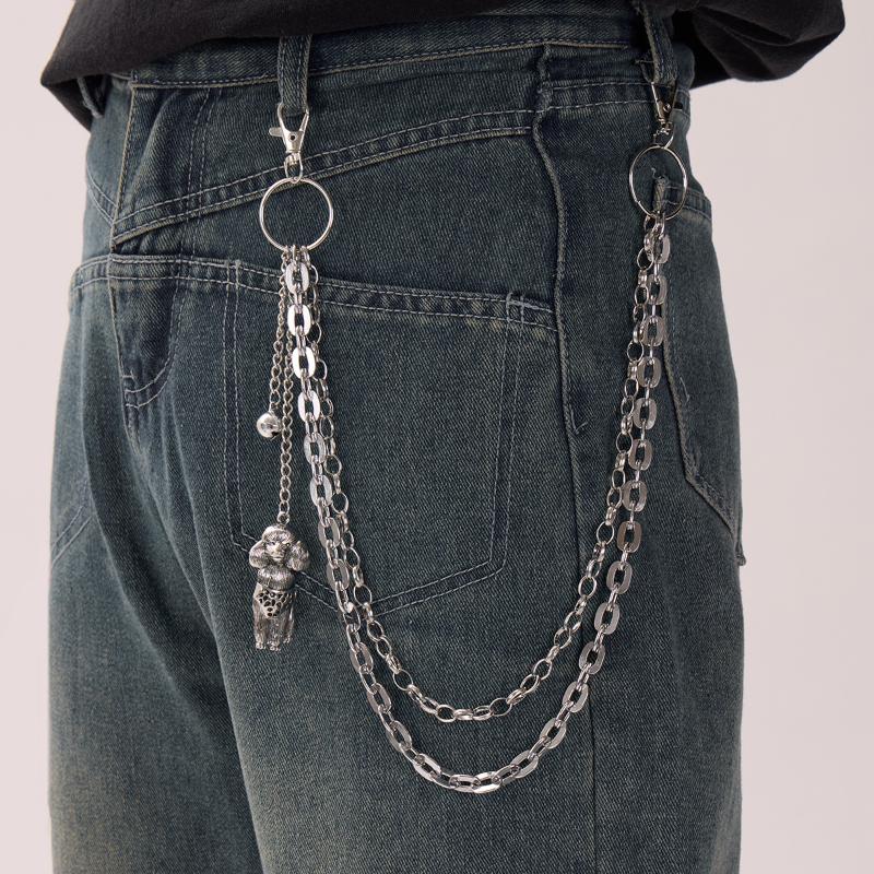 Personalized Punk Pendant Pants Chain For Women Men Fashion Metal Geometric Hollow Jeans Chain Body Jewelry Accessories