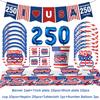 American Independence Day Theme Festival Party Decorations 250th Anniversary Celebration Cup Plate Tableware Background Supplies