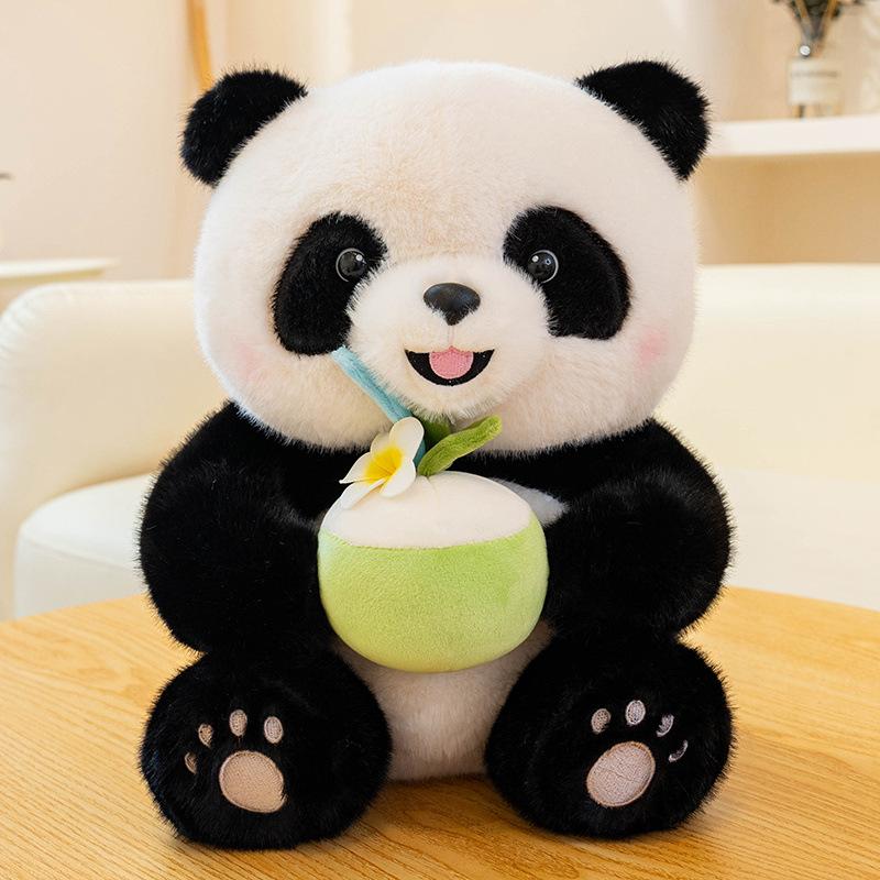 Super Cute Umbrella Panda Plush Toy Girl Birthday Gift Apple Round Panda Hall Souvenir Home Decoration