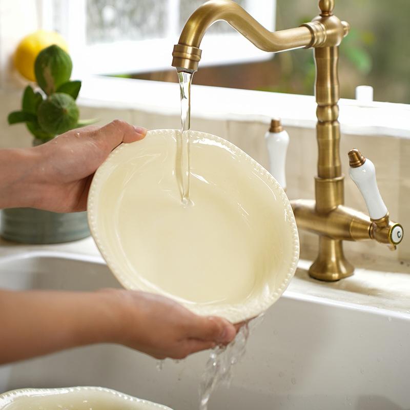 French Simple Ceramic Tableware Set Creative Beads High Value Household Ceramic Rice Bowl Noodle Bowl Vegetable Plate Fish Plate