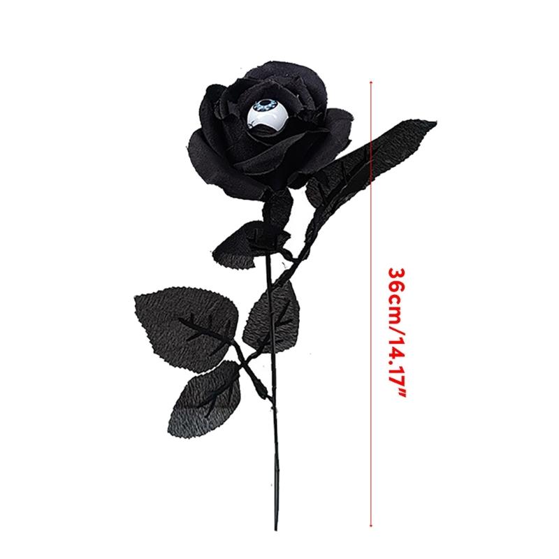Halloween Fake Silk Rose Bouquets for Halloween Parties Home Wedding Decor Flower Artificial Roses Flowers with Eyeballs