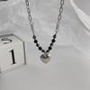 Fashion Sweet Cool Heart Pendant Necklace Choker Neck Chain Elegant Clavicle Chain Handmade Beaded Necklace Y2K Jewelry