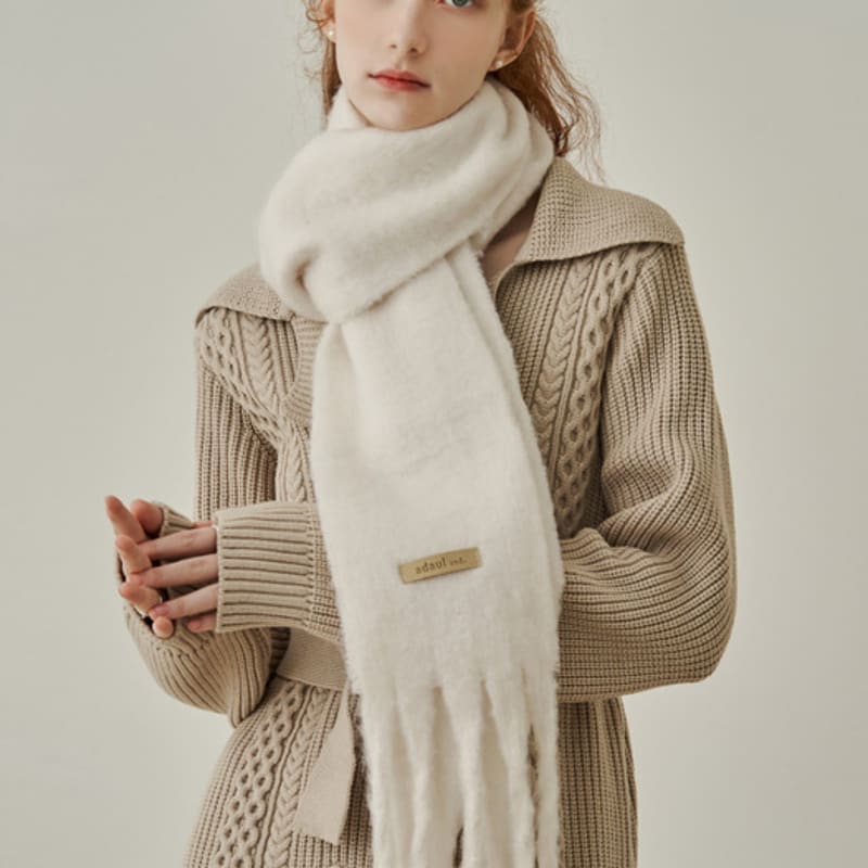 

ADAUL Soft basic mini long muffler - ivory Ivory_Free