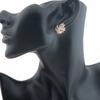 Rose Gold Leaf Shaped Stud Earrings for Women Elegant Plant Design Jewelry Gift
