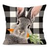 Linen Pillowcase 45 X 45 Cm Rabbit Black &Amp; White Pod236