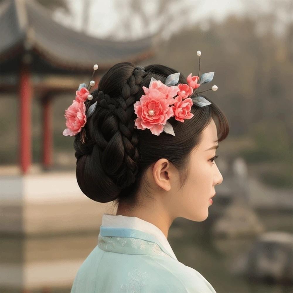 Headwear Chinese Ancient Hairpins Beautiful Exquisite Fairy Side Clips  Cheongsam Decorations