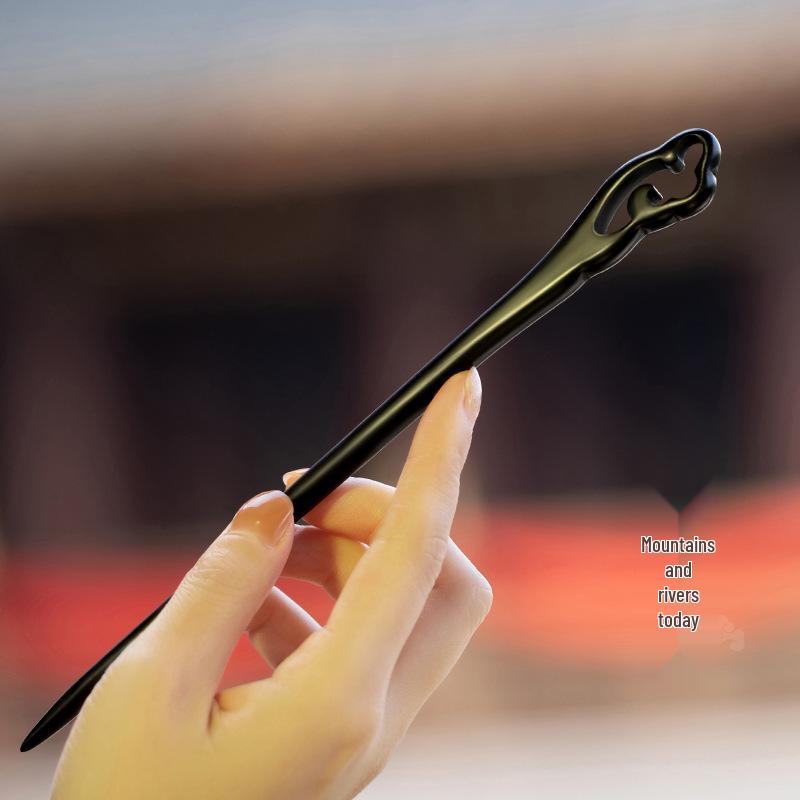 Livrare Gratuită Agrafă de Păr de Lux din Lemn de Piersic pentru Femei – Stil Chinezesc Antic & Modern