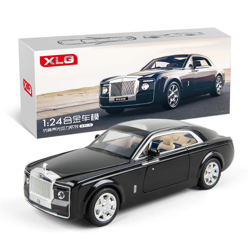 

Rollsroyce Sweptail 124 Diecast Model Car Toy Collection Pullback Lightsound чёрный