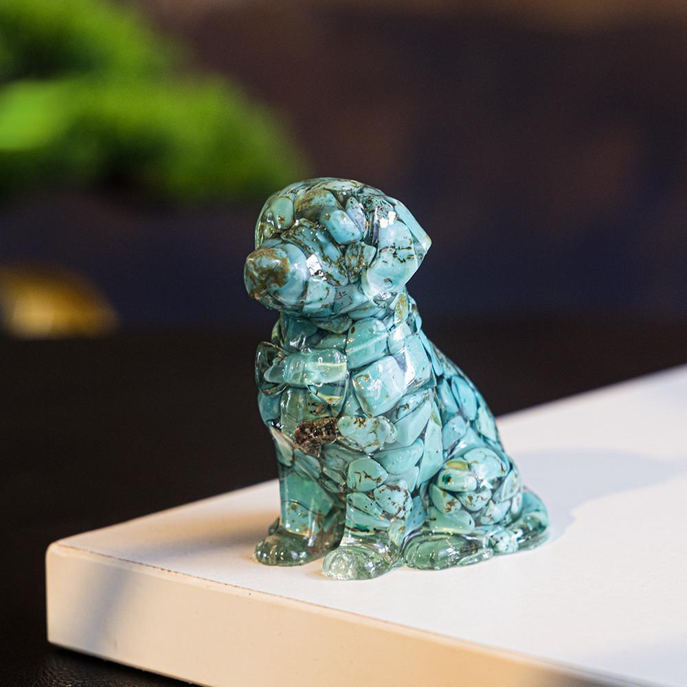 Resin Crystal Dogs Snow Shih Tzu And Golden Retriever Home Decor Gift For Animal Lovers
