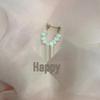 2022 Trendy Light Luxury Green Stud Hoop Earrings for Women