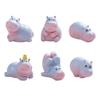 Mini Cute Hippo Resin Figurines Car Interior Animal Accessory Baby Hippo Sculpture Desk Decoration Home Desk Decoration