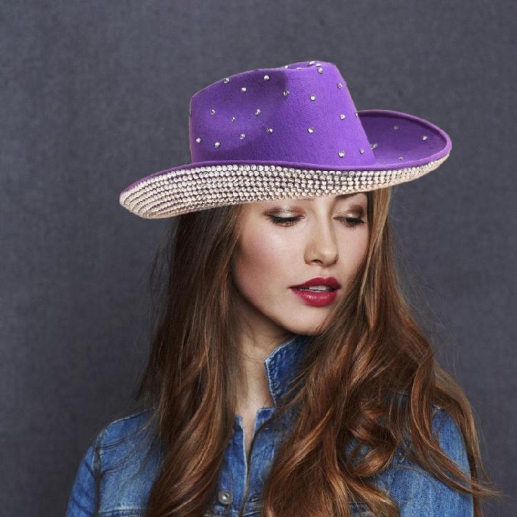 Cowgirl Hat Sparkly Cowboy Hat Panama Hat for Parties Music Festivals