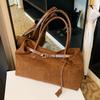 Fashiable Retro Shoulder Bag, Large Capacity Casual Handbag, Pure Color Simple Texture Classic Lazy Style Handbag, Suitable Fo