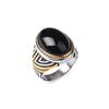 Men's/Women High Quality 316LStainless Steel Onyx Gilded Rings Classic Fashion Trend Jewelry
