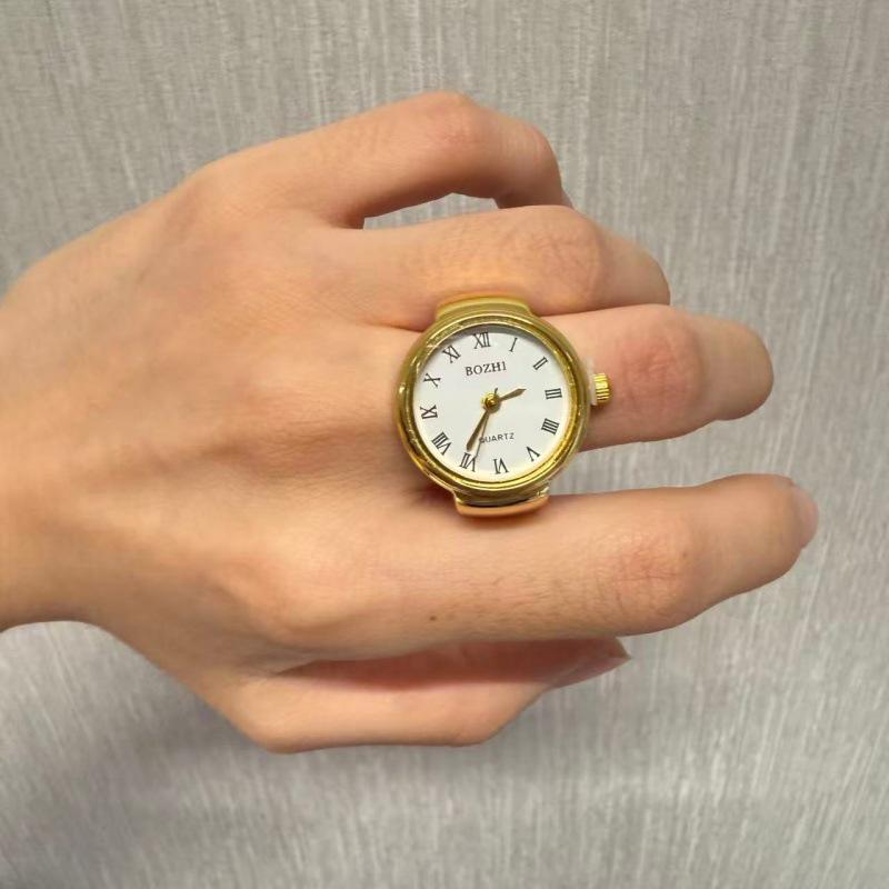 Korean Style Retro Hipster Watch Ring - Trendy Men's Hand Jewelry Accessory