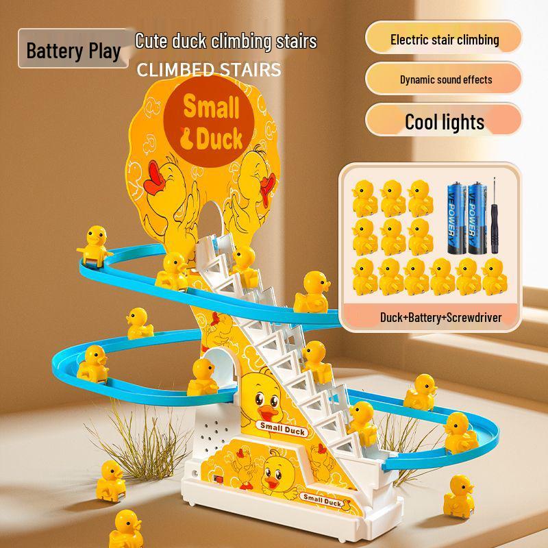 Electric Little Yellow Duck Climbing Stairs Toy