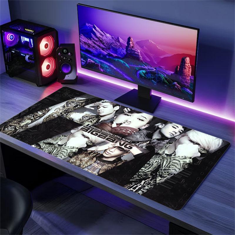 BIGBANG Large Gaming Table Cushion Non-slip Laptop Tablet Big Mousepad XXL Mat Mini PC Playmat With Lock Edge