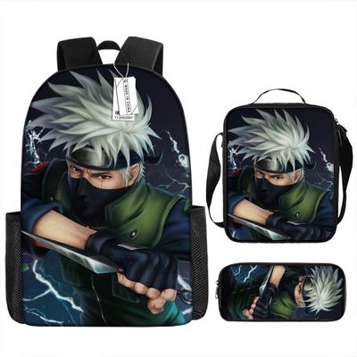 School Season New Naruto Kakashi Backpack Portable Lunch Bag Primary School Bag 3rd~ 6th Grade