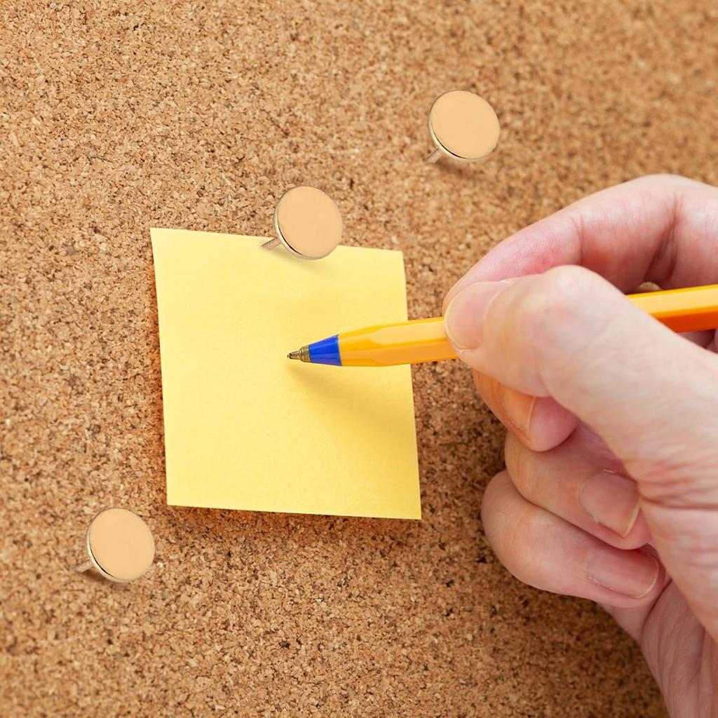 100pcs Heavy Duty Thumb Tacks, Alloy Flat Head Push P Upholstery Pushp Decorative Nails for Wood Fabric Upholstery Cork Bulletin Board Home Office