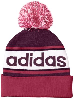 Adidas Linear Loco Bonbon Beanie BQM68 BP5325 Mystery Ruby Knight [Unisex] F17/Red F17/White (Japan OSFZ-Free Size)