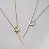 Huitan Novel Round Stainless Steel Pendant Necklace for Women Elegant Party Wedding Fashion Versatile Daily Lady Jewelry GiftGood product