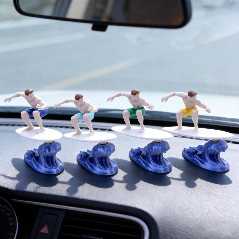 Fun Drift Surfing Muscular Man Creative Decoration Dashboard Drift Ornaments Office Desktop Statue Decor Car Interior