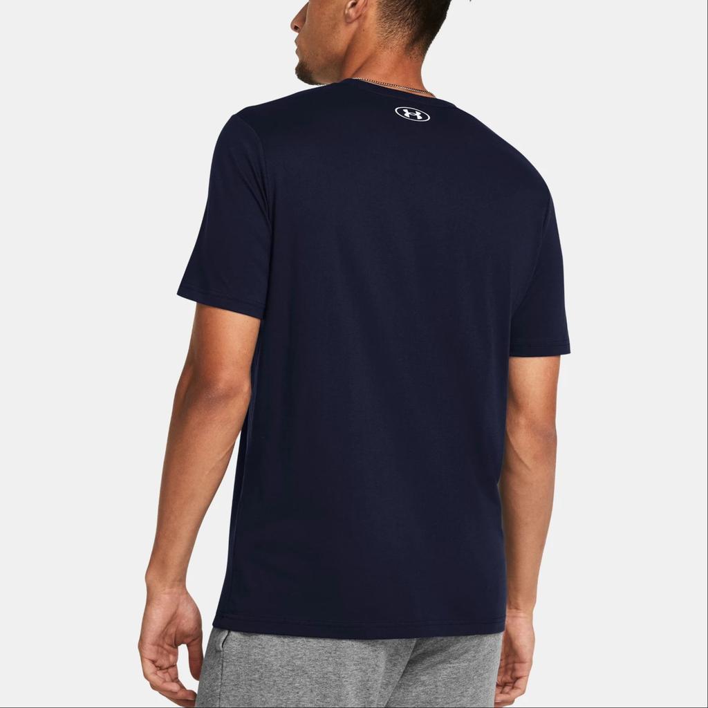 Under Armour Sportstyle Logo Print Crew Neck T-Shirt Men Tops Navy-Blue 1382911-408