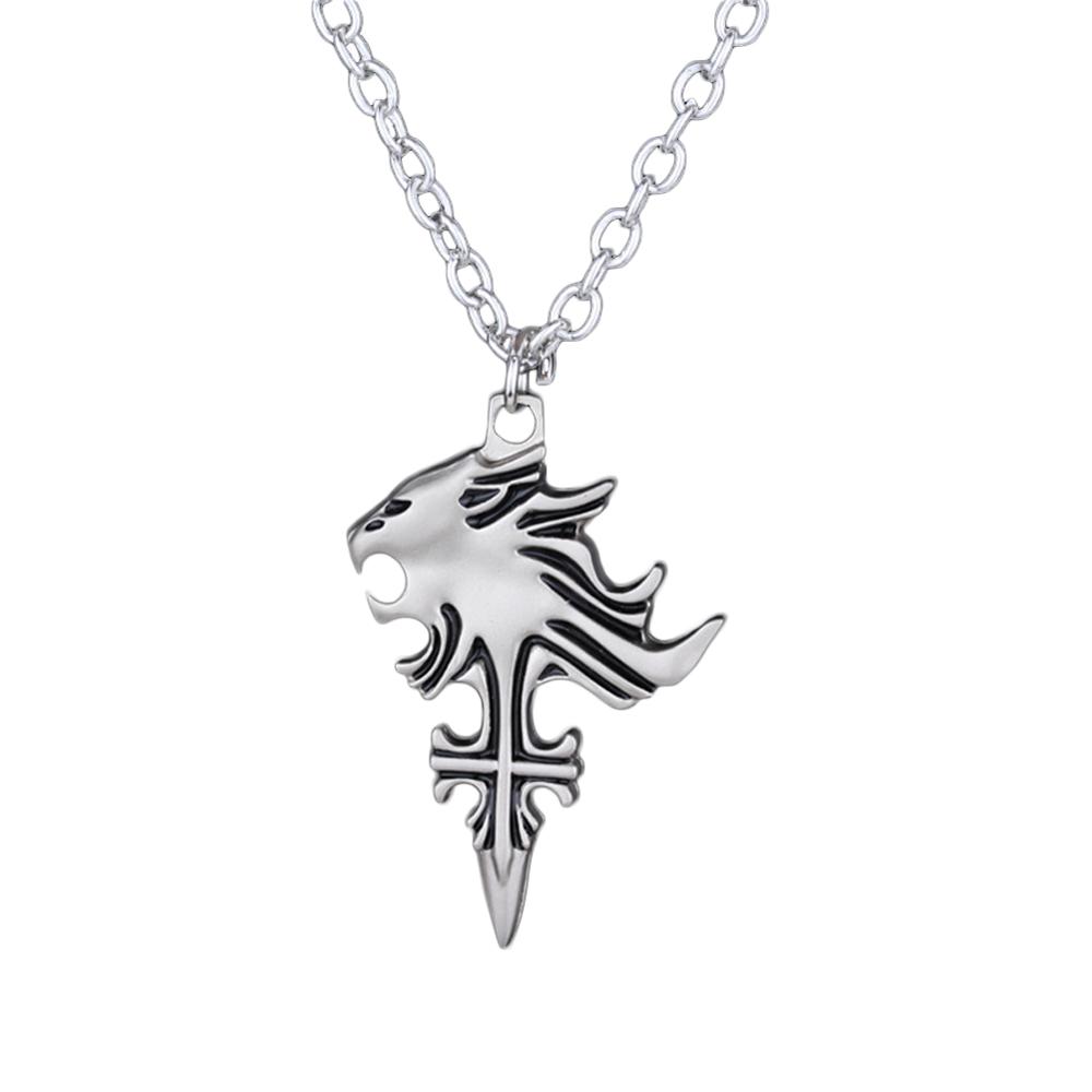Final Fantasy Necklace Sleeping Lion Heart Griever Squall Leonhart Lion Head Necklaces Pendants Fashion Game Jewelry#281373