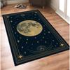 Mistyczny dywan Pełni Księżyca Ciemnoniebieski dywan ze złotym księżycem i gwiazdami Gotycki dywan wiedźmy Kosmiczny dywan do salonu o walorach estetycznych