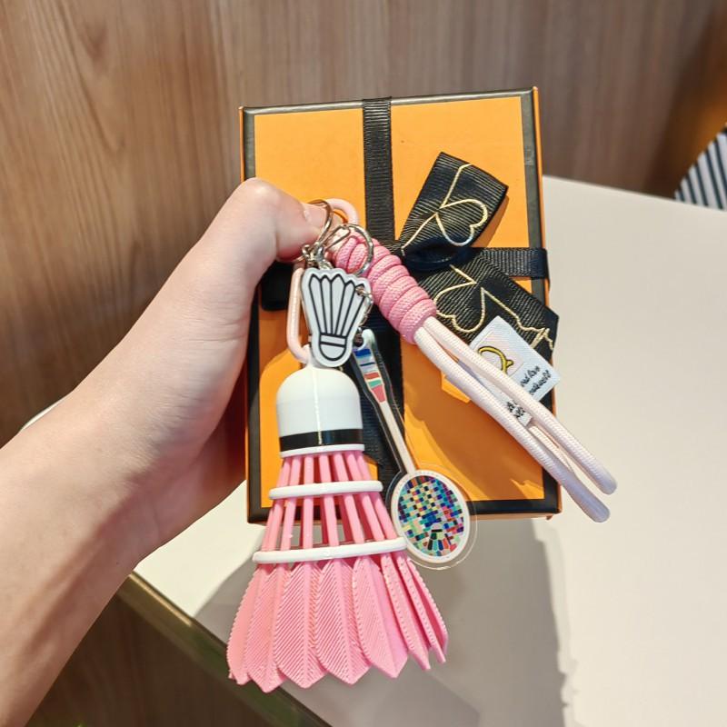Rainbow Badminton Pendant Creative Sports Backpack Decoration Advanced Key Chain High-value Gift